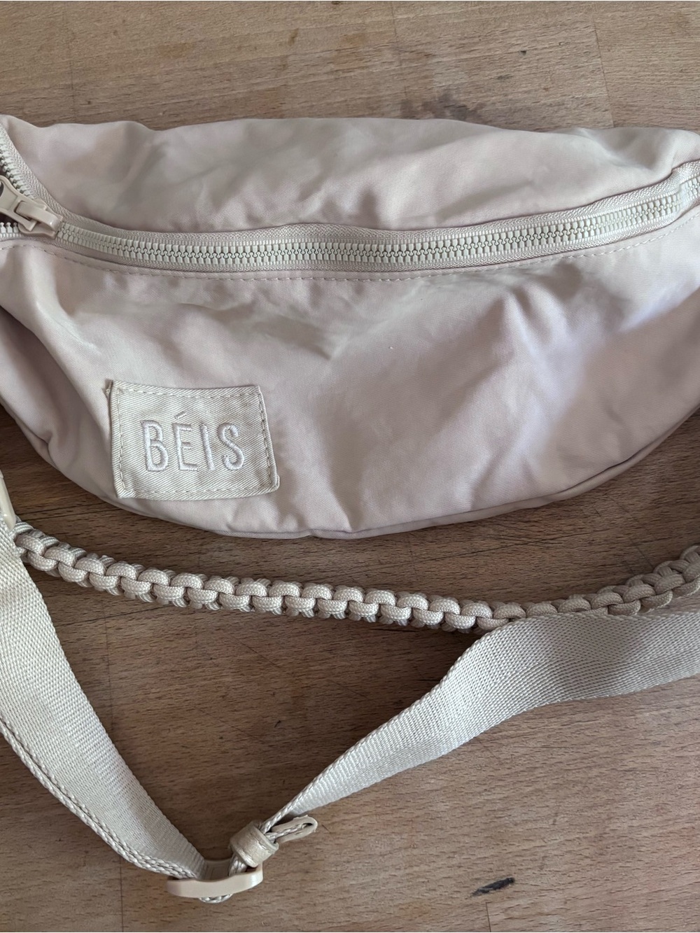BEIS Cream Crossbody Bag with Braided Strap
